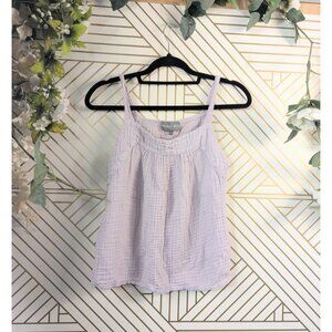 Michael Stars Women's Tank Top Gauze Square Neckline Lightweight Raw Hem Small